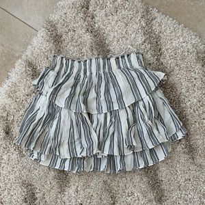 LoveShackFancy Striped Mini Skirt